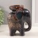 Ceramics candlestick on 1 candle "Elephant. Ethnic patterns" Brown 10x14.5x18 cm