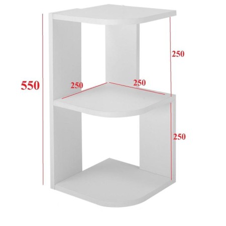 Carcainer -mounted and hinged shelf Leo No. 3, 250x250x550, white-1