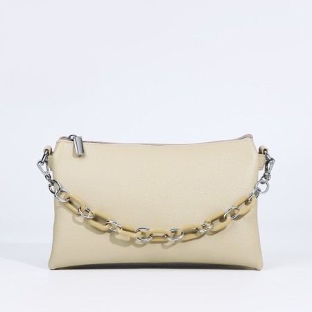 Cross-Bodi Bag on a zipper, beige color