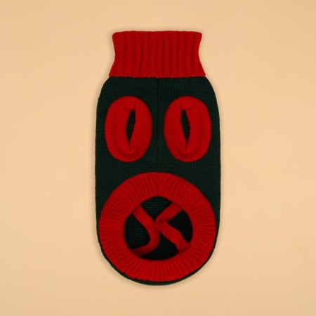 Свитер "Рога удачи", размер S (ДС 25 см, ОШ 23, ОГ 26-45), зелёный-9