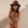Women's hat with a minku chain color brown, size 56-58