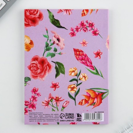 Diary in the thin cover A6, 52 sheets "Flowers"-4