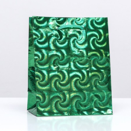 Gift, foil, "green" 14 x 11 x 5 cm package