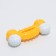 Two -layer toy (hard and soft plastic) "curved bone", 13 cm yellow