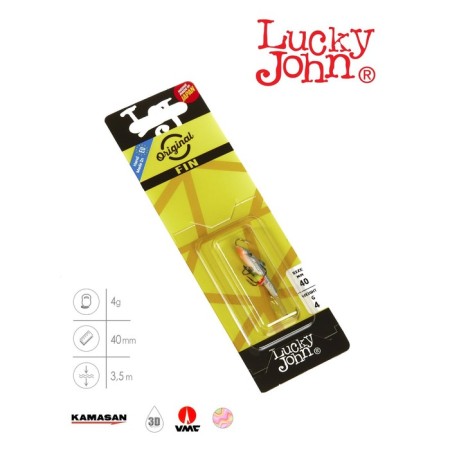 Balancir Lucky John Fin 3 + tee, 4 cm, color 15h blister-2