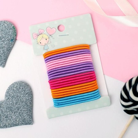 Hair elastic band "Lux" (set 24 pcs) flicker, mix