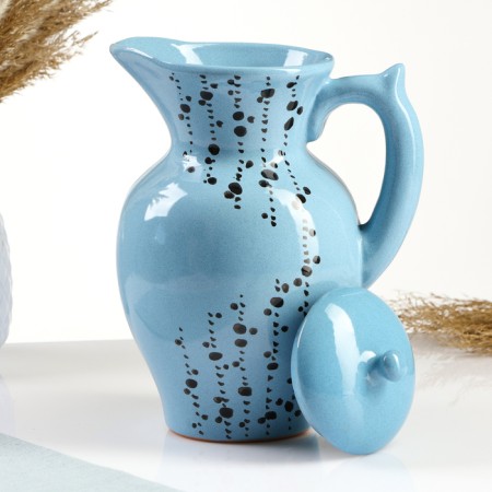 Jug "cottage" 1l / 22.5x13.5cm, blues-2