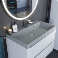 Sink uperwood Classic Quartz 80 cm, quartz, gray matte, platinum