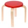 Stool "chamomile", red color, transparent varnish