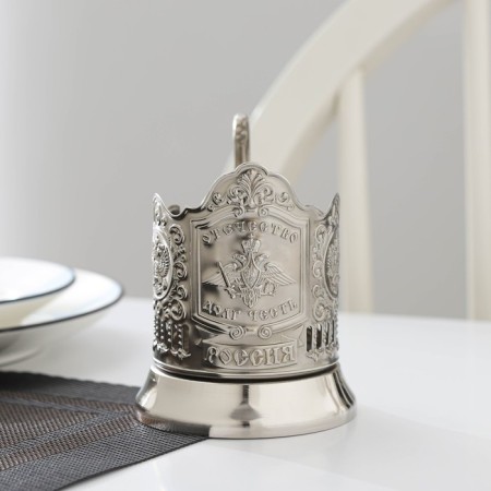 The cup holder "Fatherland. Duty. Honor ", d = 61 mm, nickelled, with blackening