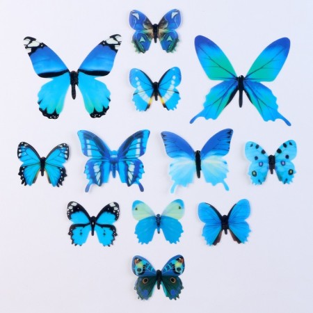 Set for decorating "Butterflies", 12 pcs, blue color-1