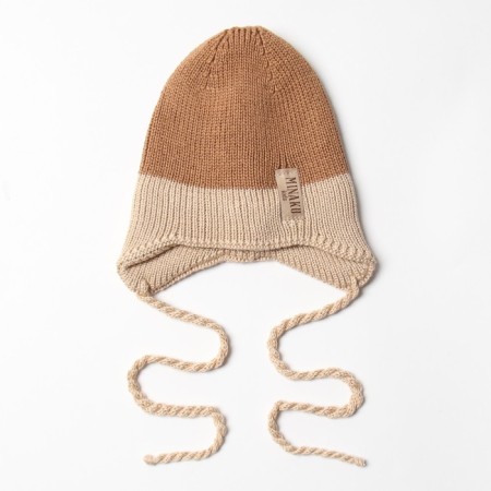Children's hat minku rr 46-48, brown/beige color