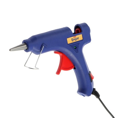 Tundra glue gun, 20 watts, 220 V, lace 1.2 m, switch, indicator, anti -bore, 7 mm-5
