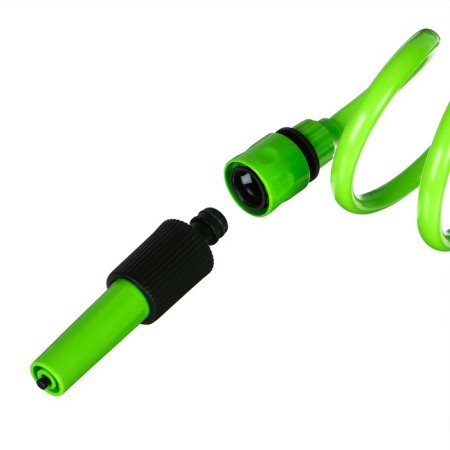 Virgin spiral, 7.5 m, fast -fast, with a watering gun and a fitting, green, Greengo-2