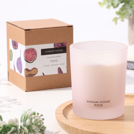 Aromatic candle in the glass "FICO", caramel and figs, 200 g