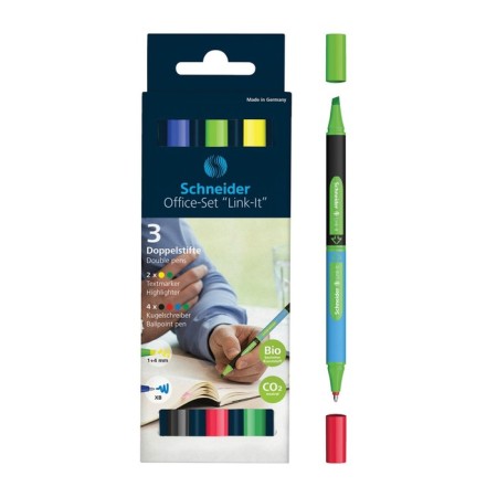 Two-sided set, ballpoint pen + Schneider "Link -it" 04zv., 1.4mm/4mm, cardboard packaging, euro suspension