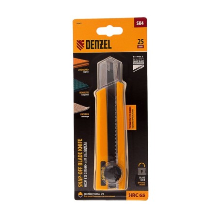 Universal knife Denzel 78945, metal guide, screw lock, 25 mm-4