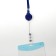 Baiga tape, 10 mm x 85 cm, with a holder - a roulette 40 cm, and a loop, on a button, blue