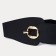 Women's belt, width 6-10 cm, elastic band, metal buckle, black color