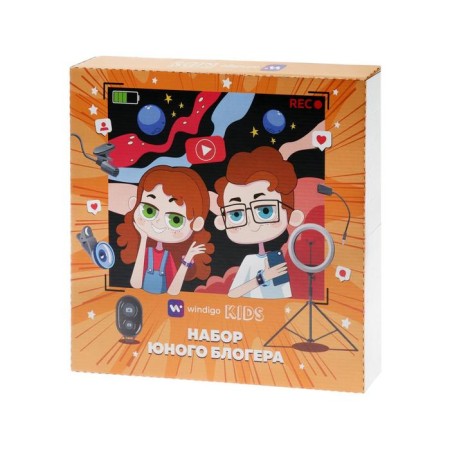 Set of young blogger Windigo Kids CB-97, lamp on a tripod, microphone, remote control, lenses, adapter-21