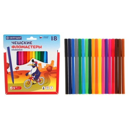 Fleeters 18 colors Centropen 7790/18 Penguins, line 1.0 mm, plastic envelope