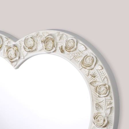 Wall mirror "Heart", 41x35 cm, white with gold-1