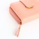 Women's wallet on the button, pink color