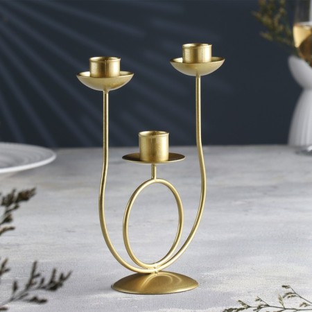 Climber "Trio" Metal for 3 candles, 17x18 cm, gold-2