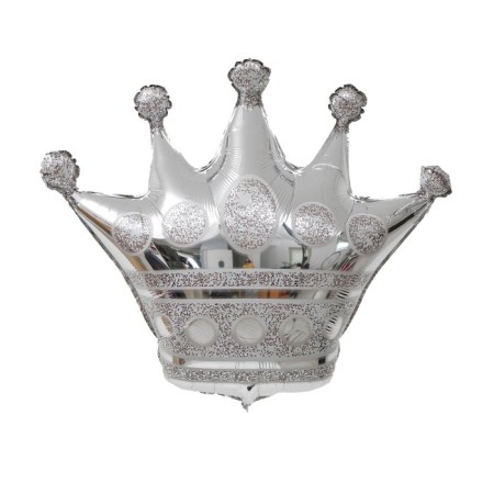 Foil ball 34 "Crown", figure, color silver