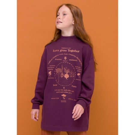 Sweatshirt for girls, height 128 cm, burgundy color