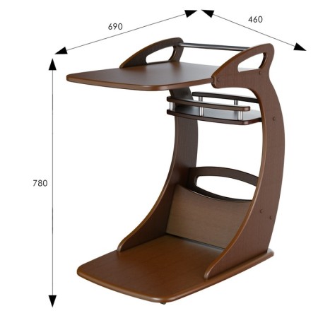 Table Journal Favorite, 460x690x780, walnut-1