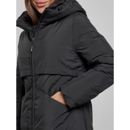 Coat insulated winter female, size 42, black color-9