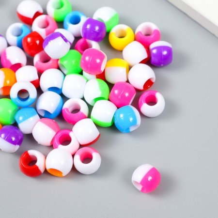 Beads for creativity plastic "Two -color barrel" Color 30 g 1x1.2x1.2 cm-1