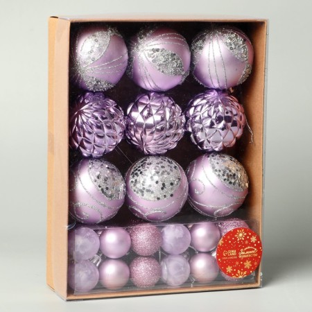 Set of balls of plastic D-2.5 and 5.5 cm, 33 pcs "Round dance" Lilac-1