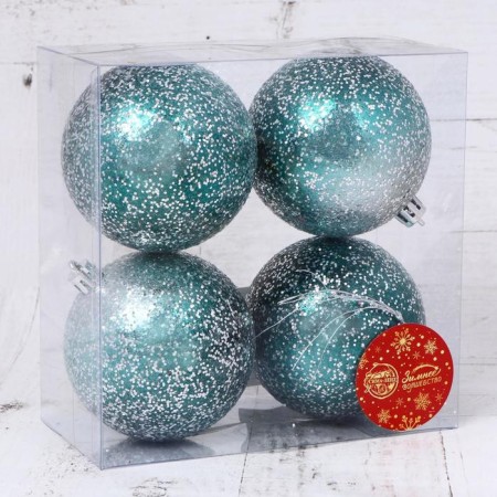 Set of balls Plastic D-8 cm, 4 pcs "Jane Cosmos" Emerald-1