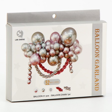 Set for creating compositions from balloons, set of 52 pcs., Silver, siren-1