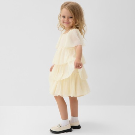 Платье для девочки MINAKU: PartyDress, цвет молочный, рост 110 см-6