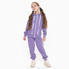 Suit for a girl (jumper/trousers), lilac color, height 128 cm