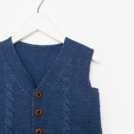 Vest for a boy, dark blue color, height 98 cm-6