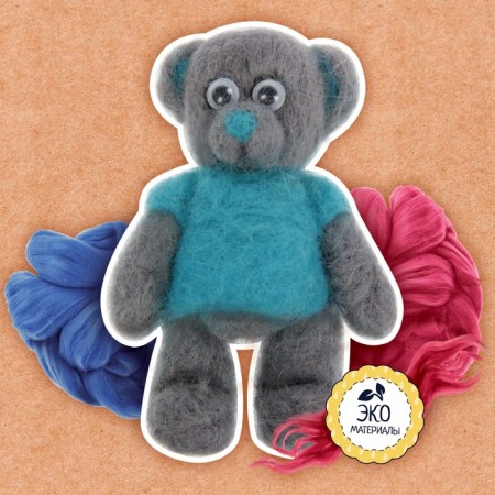 Set for creativity. Wool toy "Bear"-2