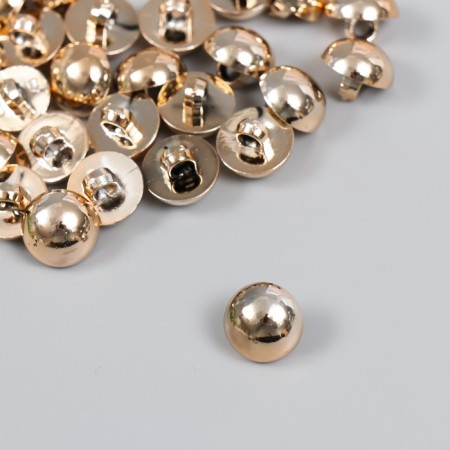 Buttons plastic for creativity on the leg "Golden Hemisphere" set of 30 pcs 1.2x1.2 cm
