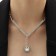 Set 2 objects: earrings, necklace "elite" drops of triangle, white color in silver, 40 cm