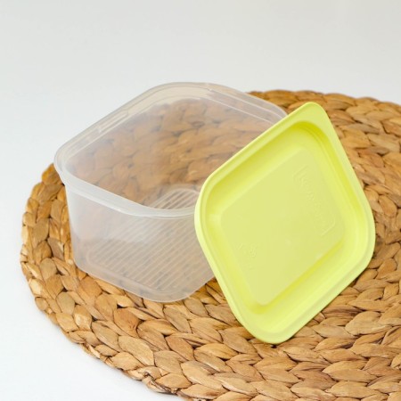 A set of food containers with a steam outlet, 3 pcs: 750 ml, 500 ml, 500 ml, rectangular, mix color-7