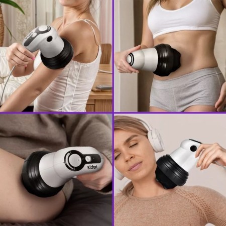 Body massage KitFort KT-2978, electric, rotational, 25 watts, 4 nozzles, white-5