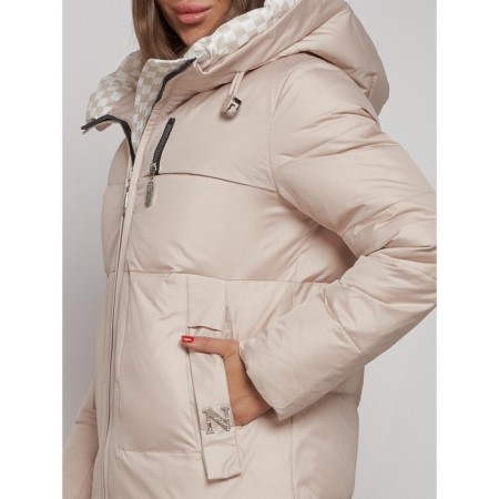 Coat insulated winter female, size 42, beige color-9