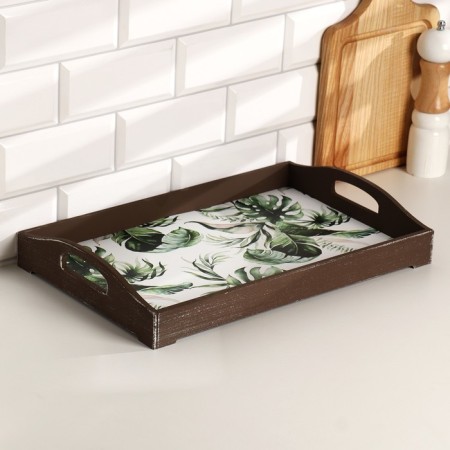 Wooden tray for breakfast "Jungle" 43x27.5x7 cm