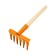 Small straight rakes, 6 twisted teeth, length 31 cm, metal, wooden handle
