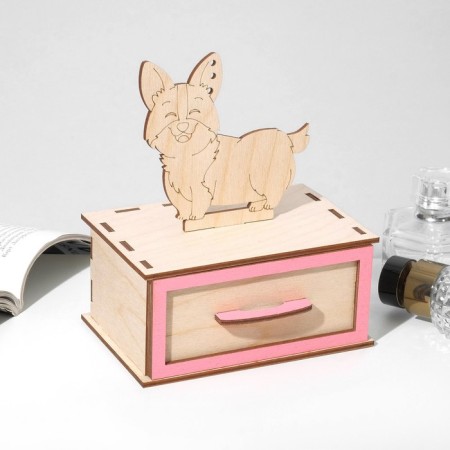 Star for jewelry Universal "Corgi Casket", 13 × 9 × 15 cm, thickness 3 mm, beige color-1