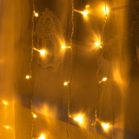 Garland "Curtain" 2 × 3 m, IP20, transparent thread, 720 LED, glow warm white, 8 modes, 220 V-1
