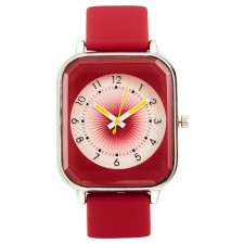 Women's watch, D-2 cm, silicone strap L-25 cm, red